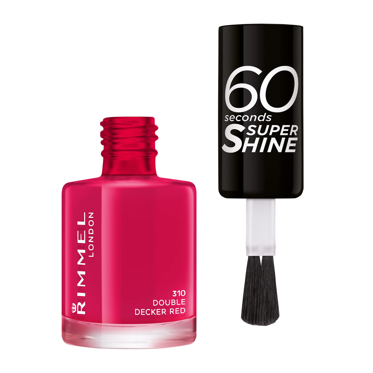Rimmel 60 Seconds Super Shine Nail Polish, 740 Clear, Quick-Dry Nail Polish, Ultra-Shiny Finish, Easy to Apply, Vibrant Colour, Long-Wearing, Improved Formula, Vegan, 8ml