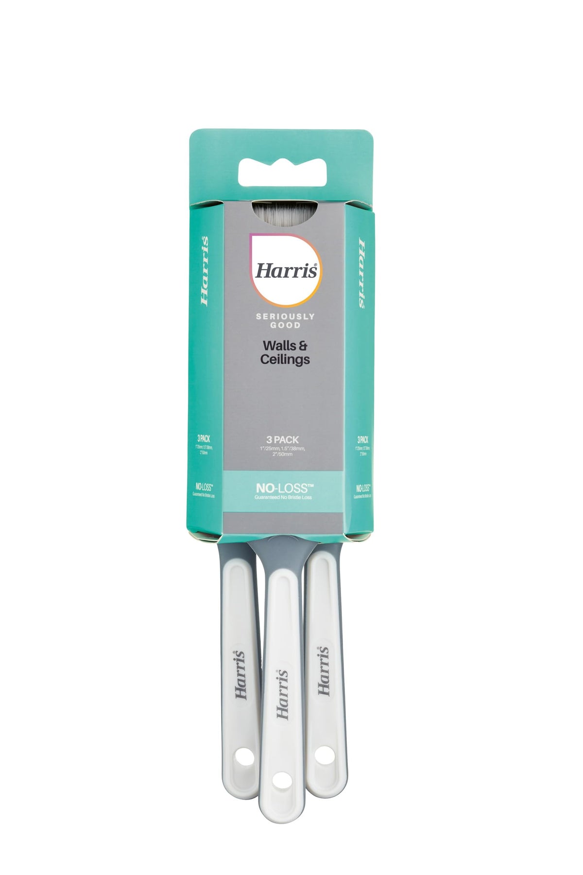 Harris Seriously Good Paintbrush Set, 5 Brush Pack, 1 x 0.5, 1 x 1, 1 x 1.5, 2 x 2 Paint Brushes