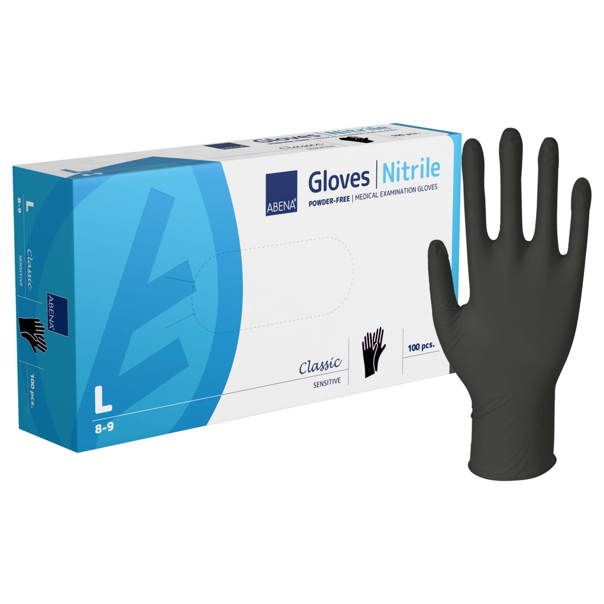 ABENA Pink Disposable Nitrile Gloves, Large, Pack of 100, Powder Free, Latex Free, Examination Gloves for Cleaning, Food Prep, Beauty, Medical & Hygiene, Strong Single Use Protective Gloves