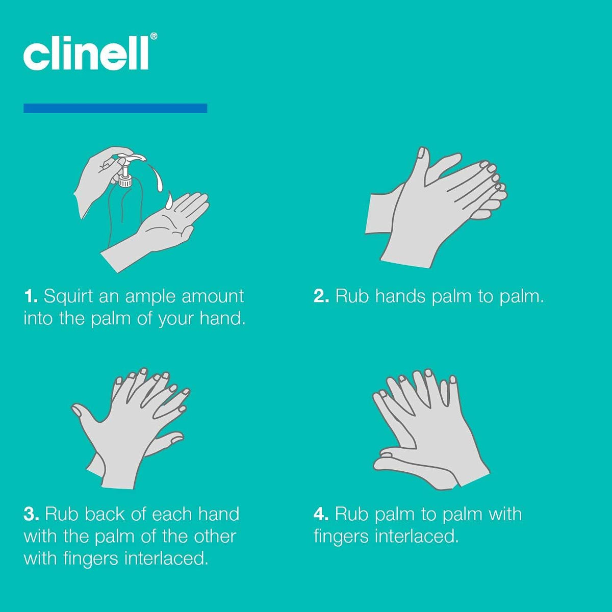 Clinell GCIHS500 Hand Sanitiser Gel - Dermotologically Tested, Kills 99.99% of Germs, Quick and Kind to Skin, No Stickiness - 500ml bottle