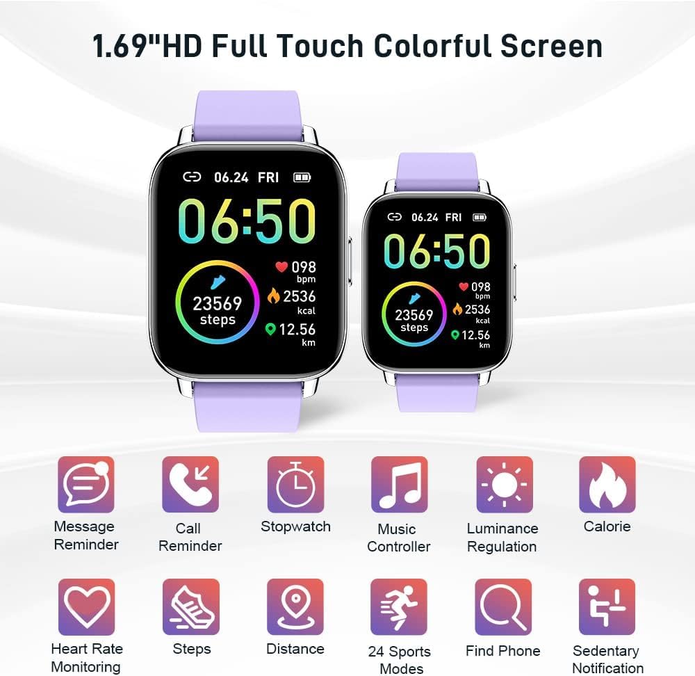 Motast Smart Watch, Fitness Tracker 1.69'' HD for Men Women, Step Counter