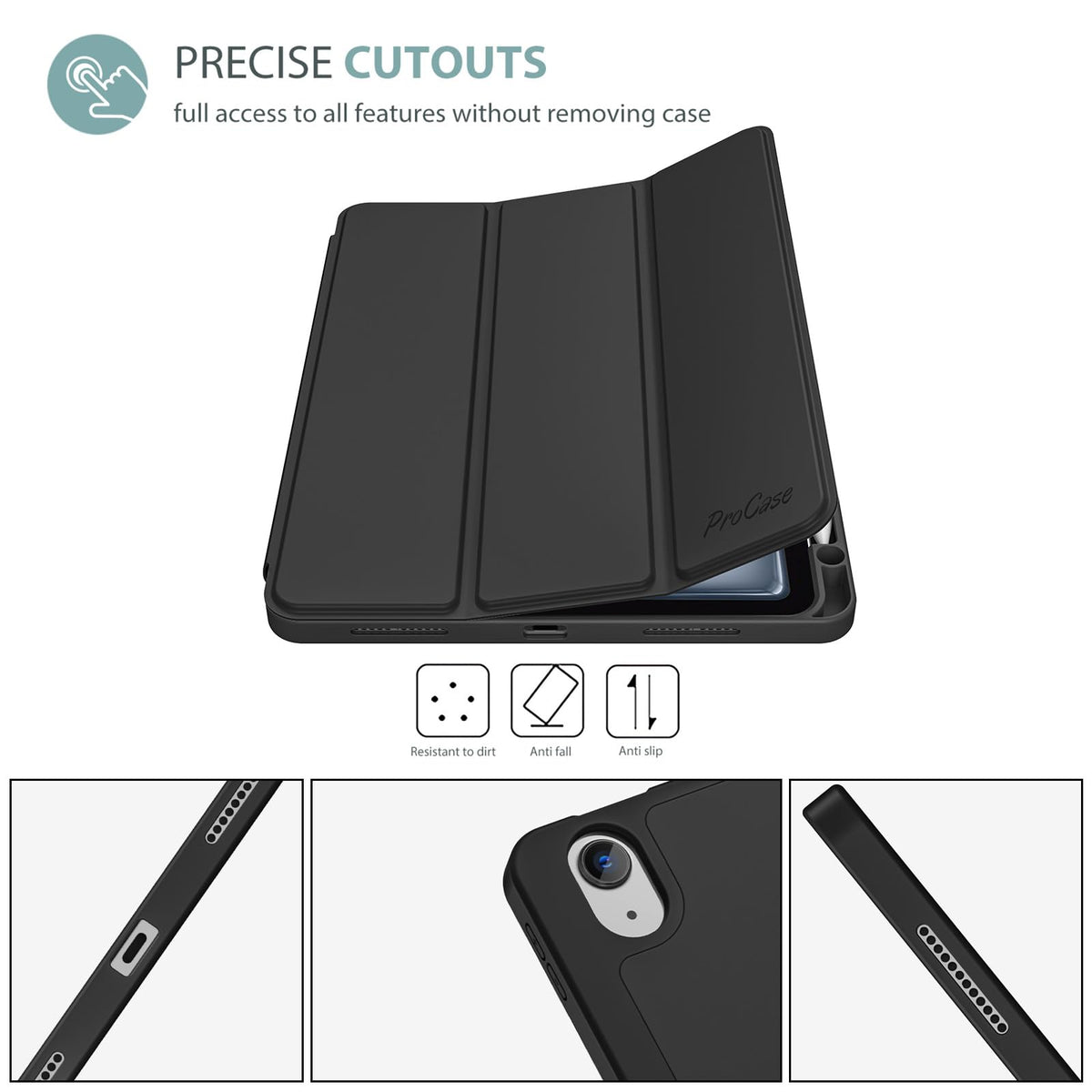 ProCase for iPad Air 11-inch Case M4/M3/M2, Air 5th/4th Gen 10.9,Navy