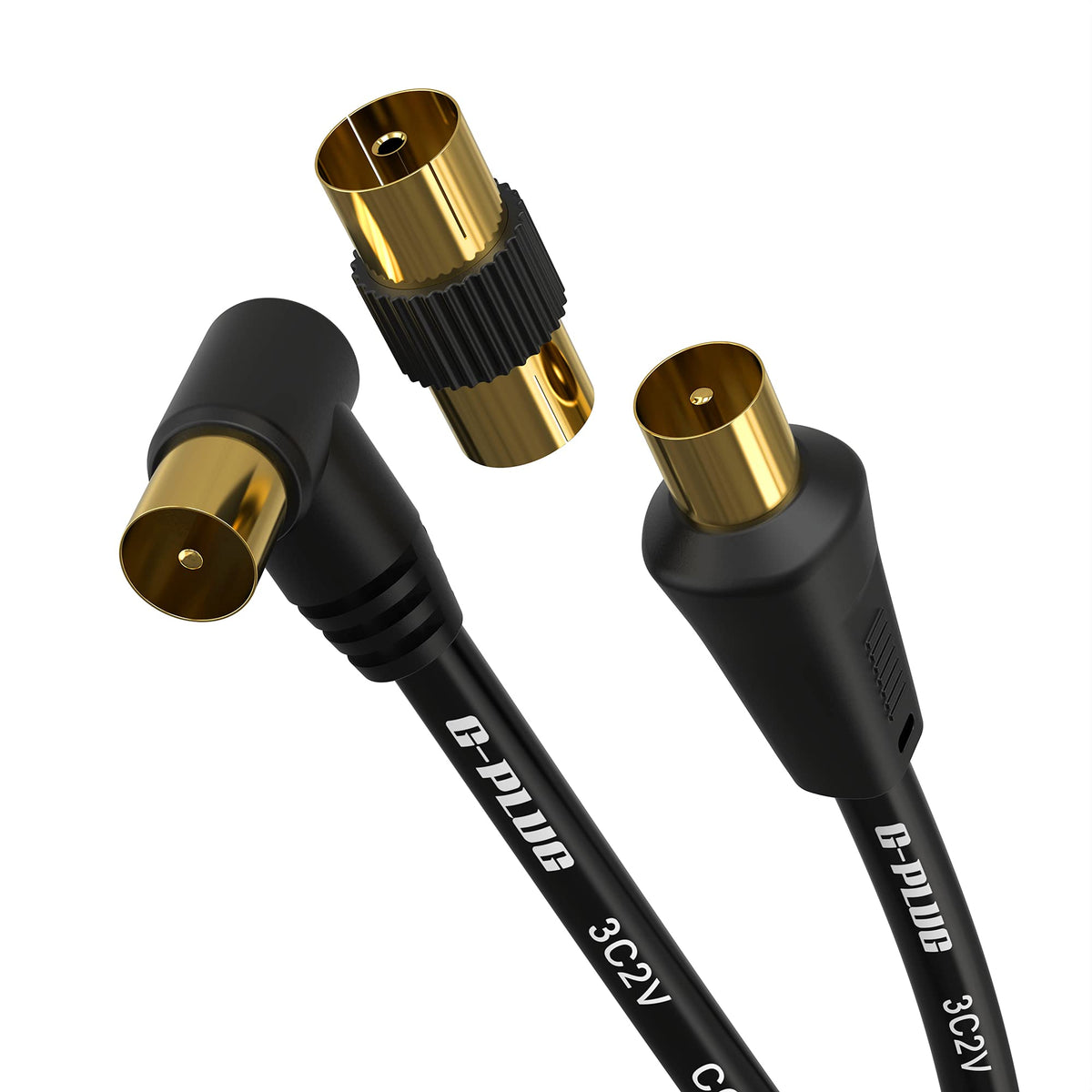 G-PLUG 2m TV Aerial Cable, Coaxial Cable for Freeview, Sky Box and Freesat