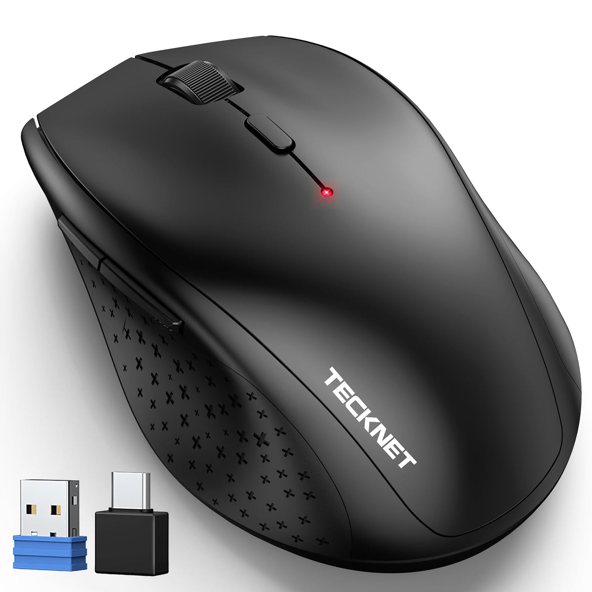 TECKNET Wireless Mouse for Laptop, 4800 DPI Optical Computer Mice with 6 Adjustable Levels, 30 Months Long Battery Life 2.4G Cordless USB Silent Mouse for Notebook, PC, Office Home Work -Grey