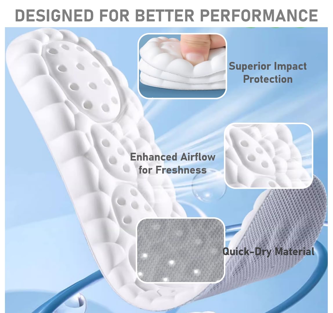 VivoFoot 2 Pair Anti-Fatigue Pain Relief Foam Comfort Insole (UK7-10,Black)