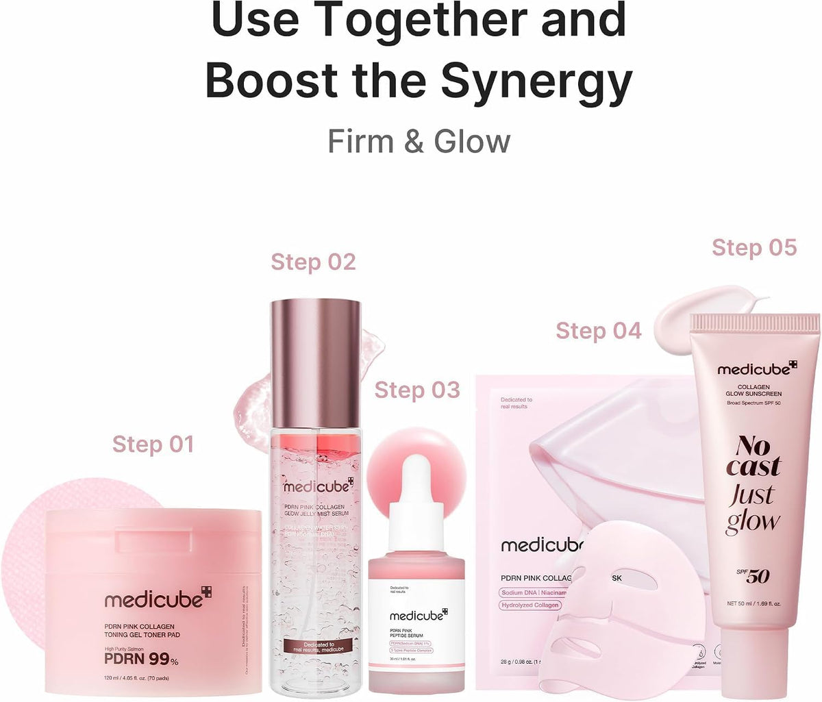 medicube Jelly Gel Mask with Salmon DNA PDRN Pink Collagen, 4EA