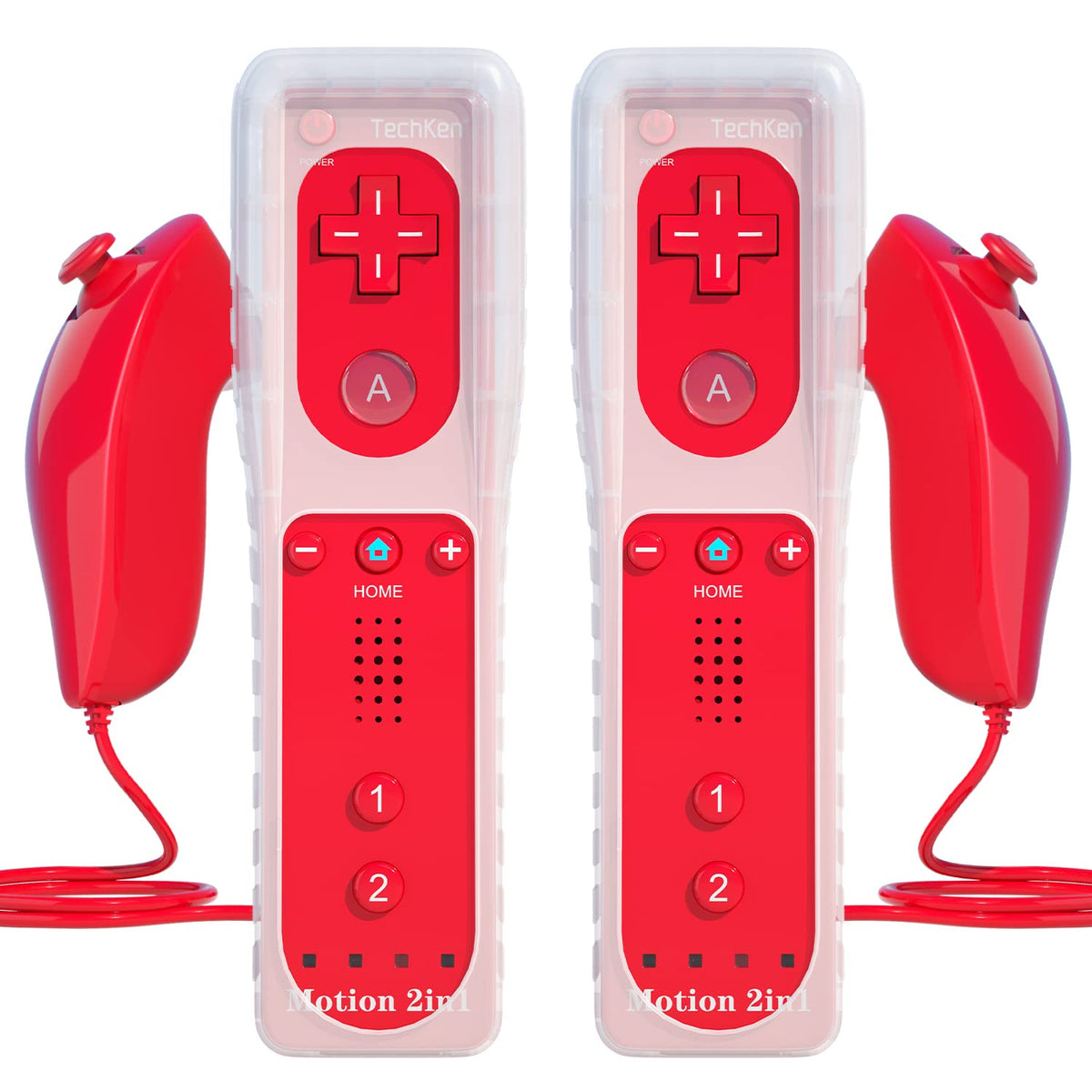 TechKen 2-Pack Wii Remote Plus with Built-in MotionPlus gyroscope, Compatible with all original Wii Remote accessories, Wii Controller for Wii/Wii U