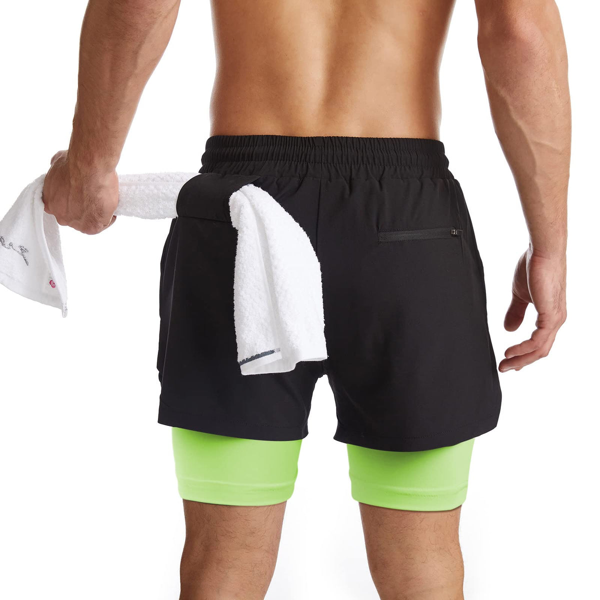 Mens Running Shorts Men's Gym Sports Short 2 in 1 with Phone Pocket Lightweight Quick Drying