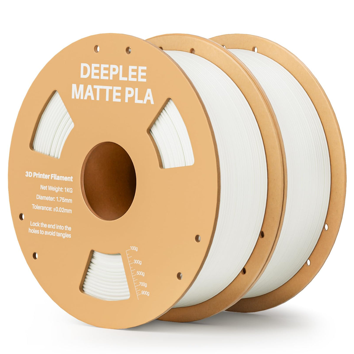 DEEPLEE Matte PLA Filament 1.75mm Matte White 1kg