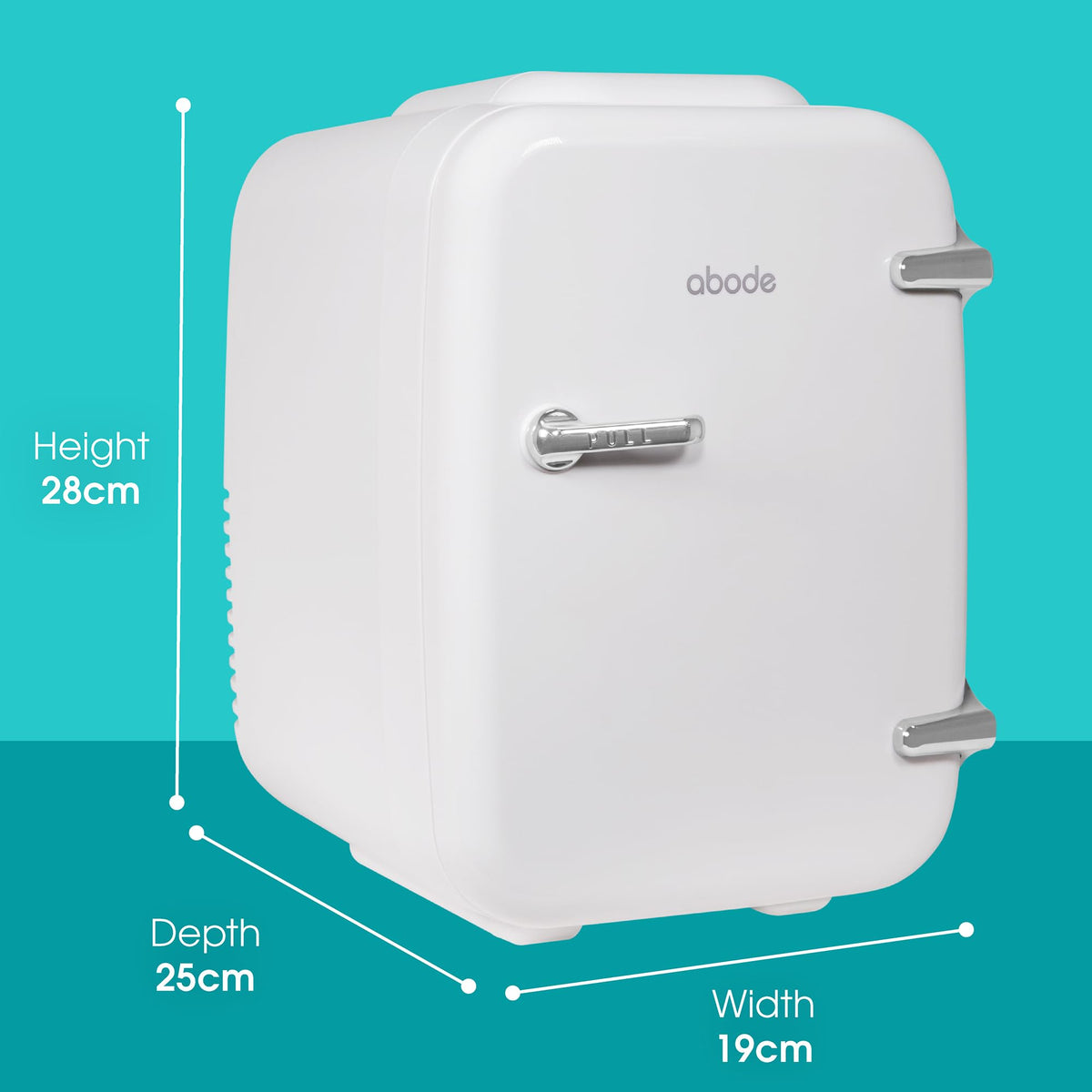 Abode Black Mini Fridge A4CLR201B 4L/6 Can Portable Thermoelectric Mini Cooler & Warmer for Drinks, Cosmetics/Makeup/Skincare, AC/DC Power, Retro Style, For Bedroom, Home, Caravan, Car