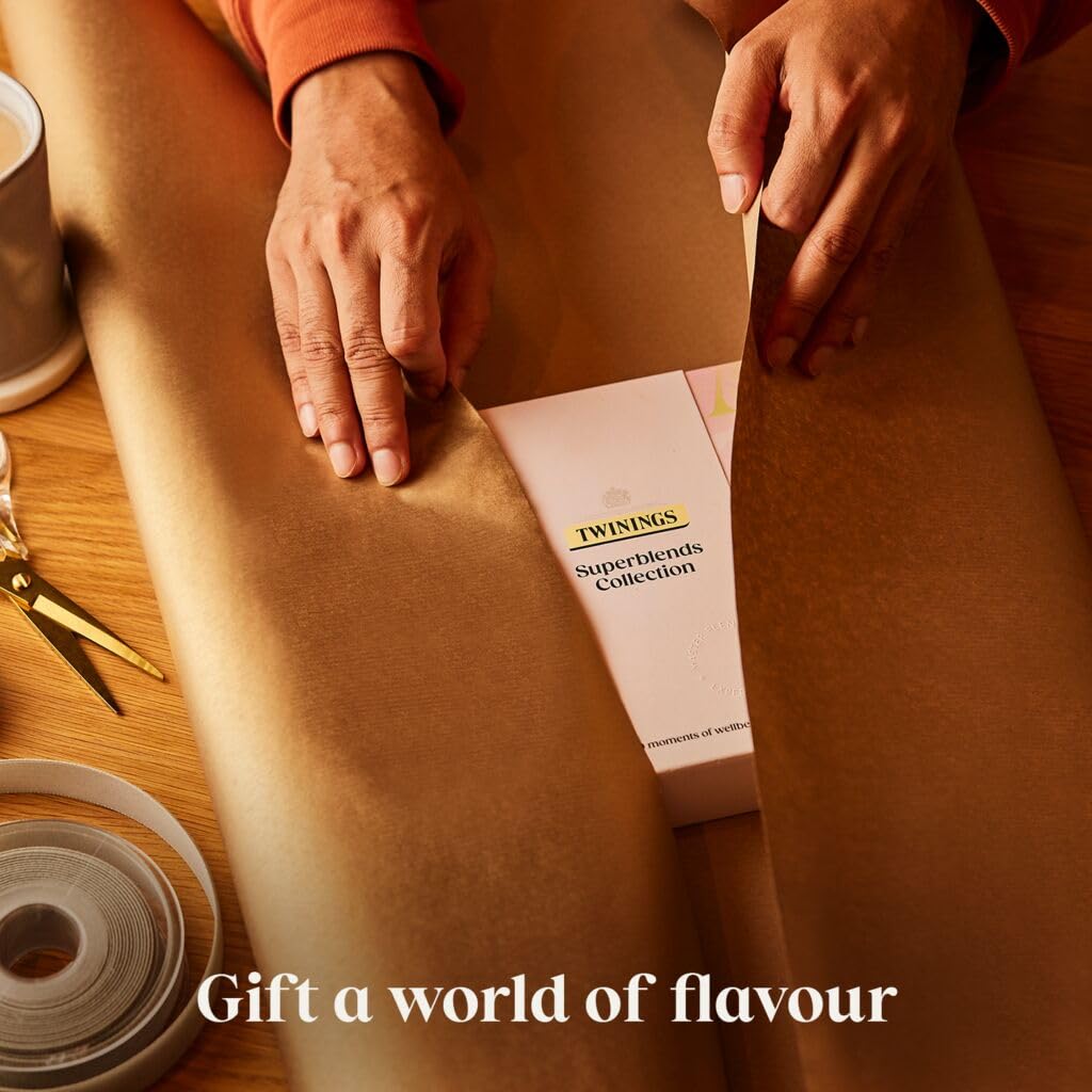 Twinings Thankyou Superblends Collection Gift Box | 40 Tea Bags | 8 Premium Green & Herbal Infusions | Gift Ideas for Women & Men