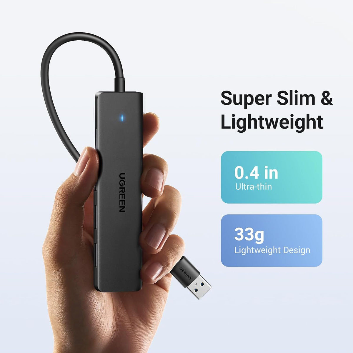 UGREEN USB Hub 3.0, USB Splitter 4 Port Ultra Slim with 5Gbps Data Transfer