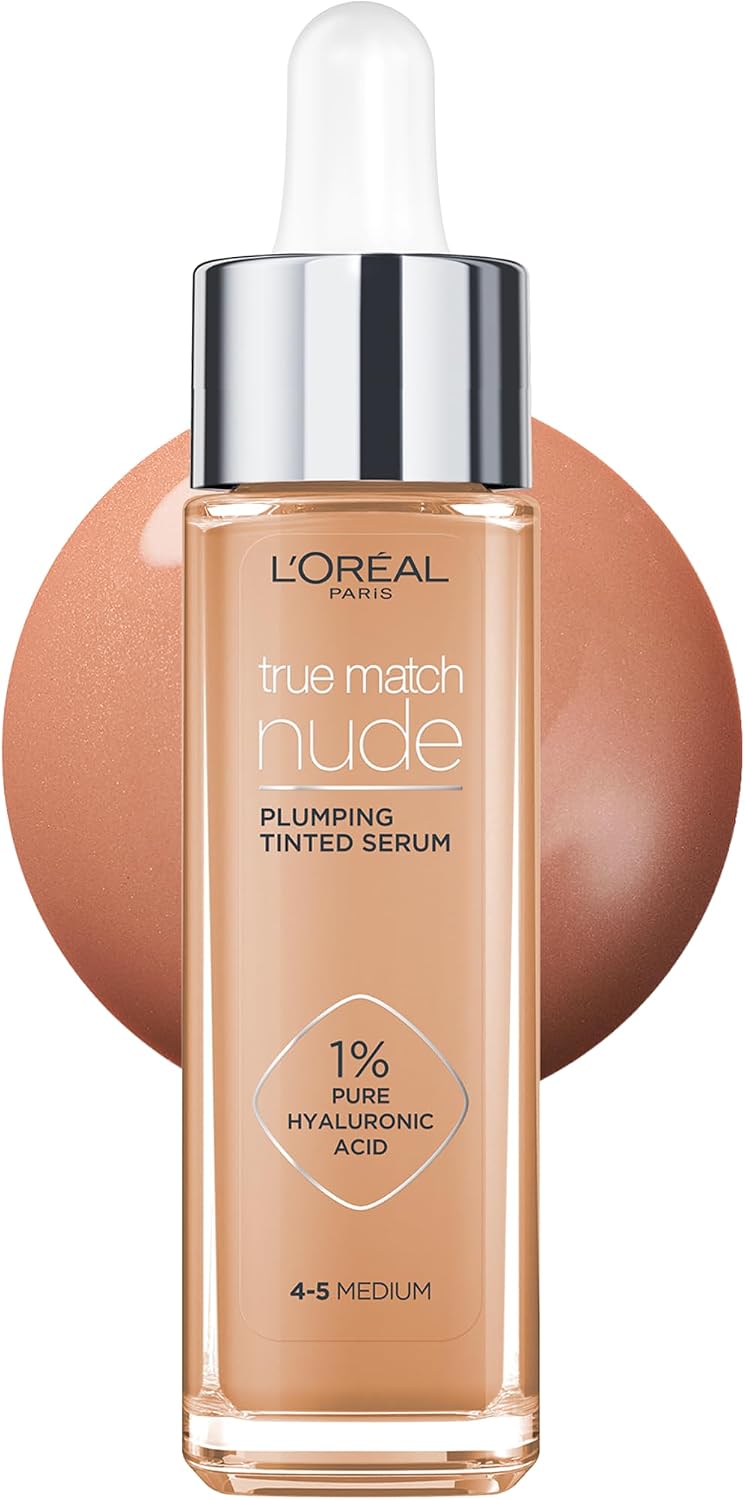 L'Oréal Paris Nude Plumping Tinted Serum with Hyaluronic Acid, Shade 4-5