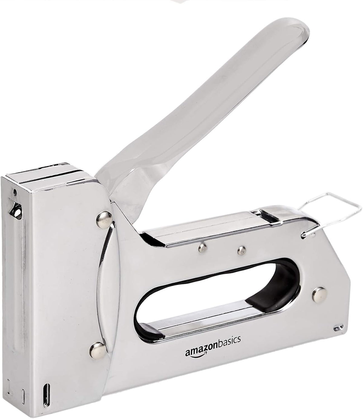 Amazon Basics Heavy Duty Stapler Gun with 1000 Staples, for Upholstery, Home Repairs, Carpentry and other Professional Projects, Silver