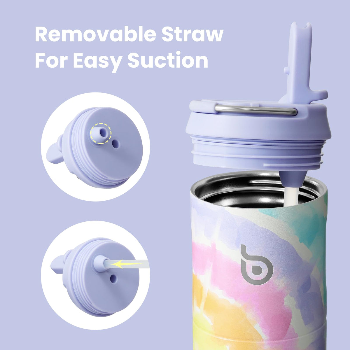 Bottle Bottle Stainless Steel Water Bottle 700ml with Straw and Lid Sports Insulated Metal Water Bottles with Handle(Black)