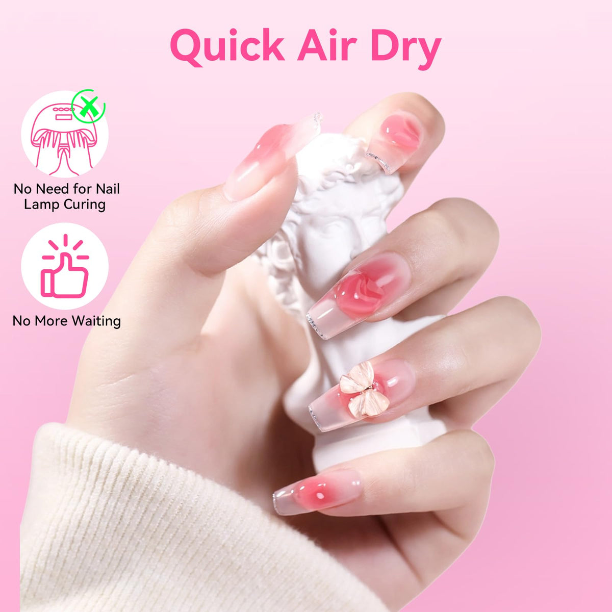 Makartt Extra Strong Nail Glue with Brush – 5s Dries Quickly, Long-Lasting Hold, 7ml Acrylic Adhesive for Nail Tips, Fake Nails & Repairs, No Nail Lamp Needed