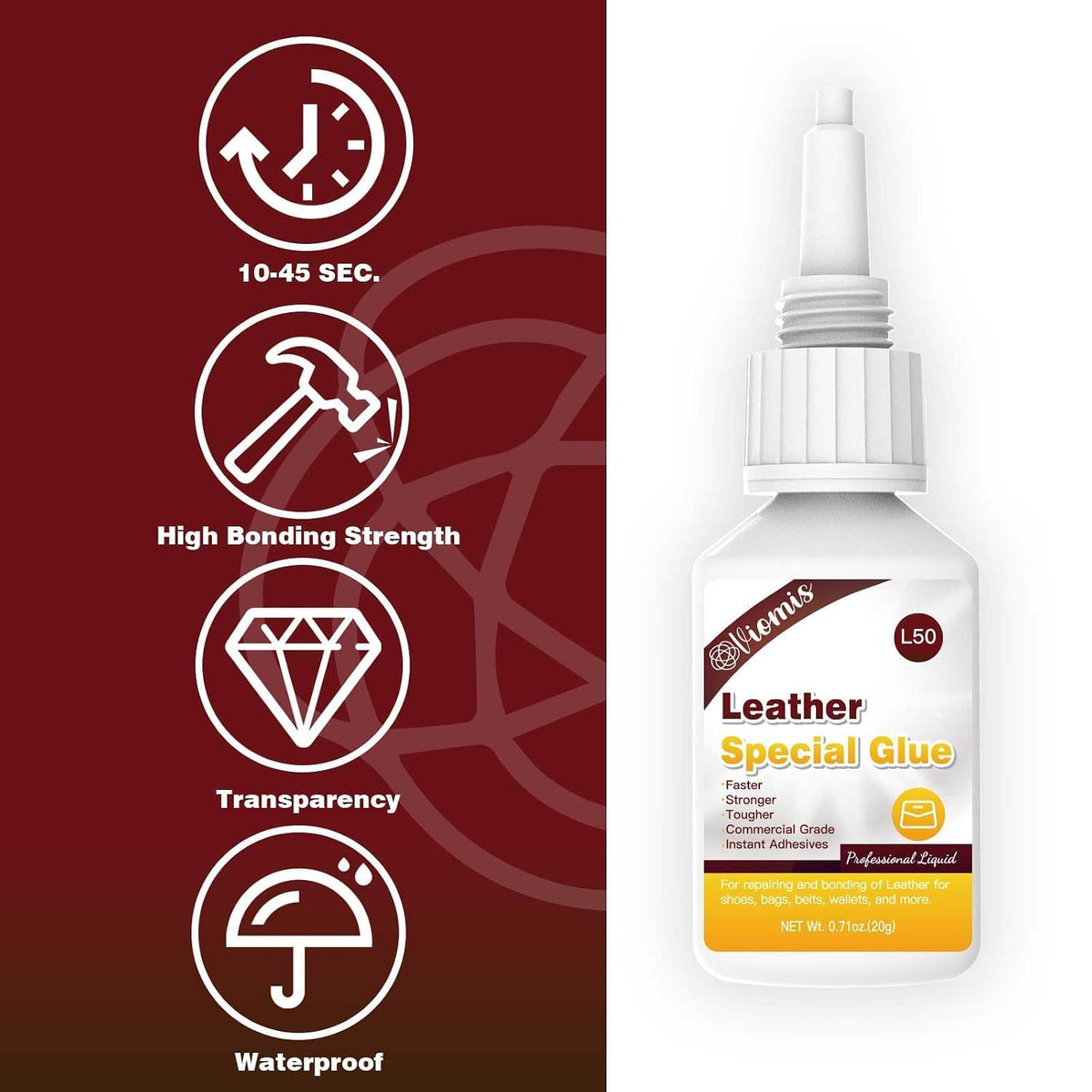 20g Leather Glue, Special Fabric Adhesive for Leather Craft, Shoe Repair