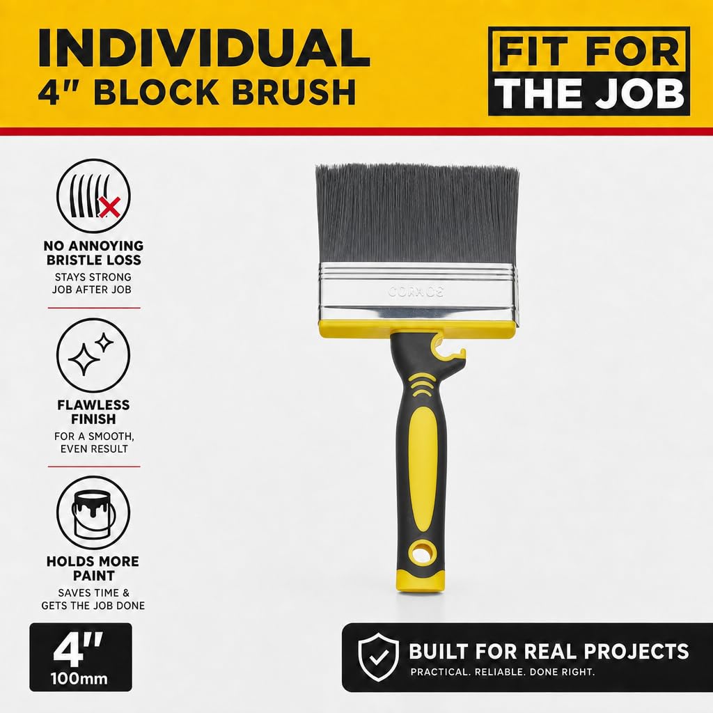 Fit For The Job Block Brush 4 inch Large Capacity for Emulsion