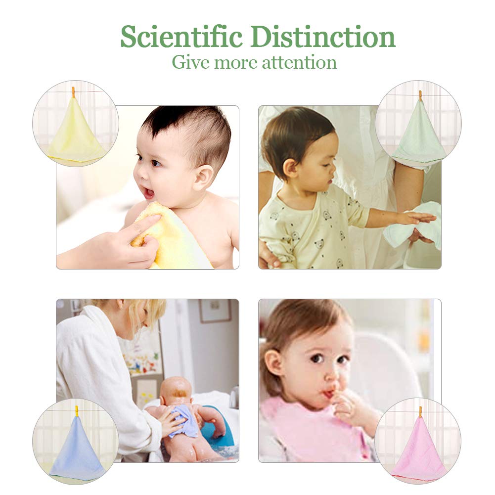 Baby Washcloths 100% Organic Bamboo Bath Washcloth Reusable Face Towels Anti-Bacterial Soft Towel Set Perfect for Newborn(5 Pack)
