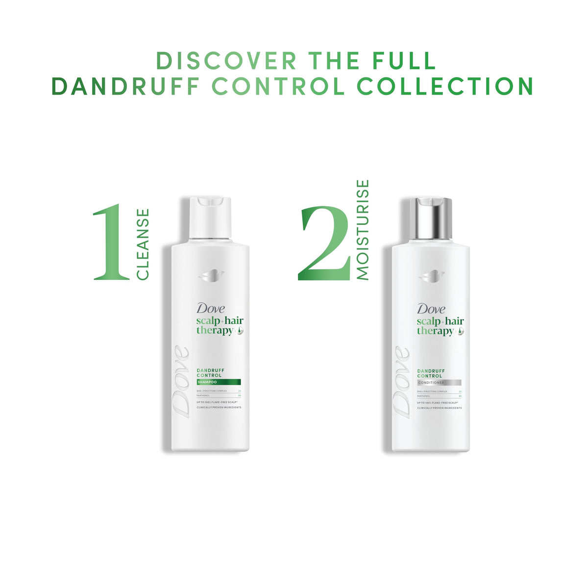 Dove Scalp + Hair Therapy Dandruff Control Shampoo hair care with Salicylic Acid, Piroctone and Panthenol for up to 100% flake-free scalp* 400 ml