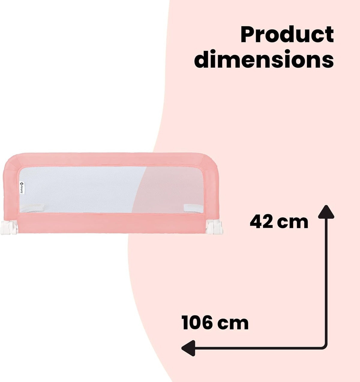 Safety 1st Portable Bed Rail 106 × 42 cm, Pink