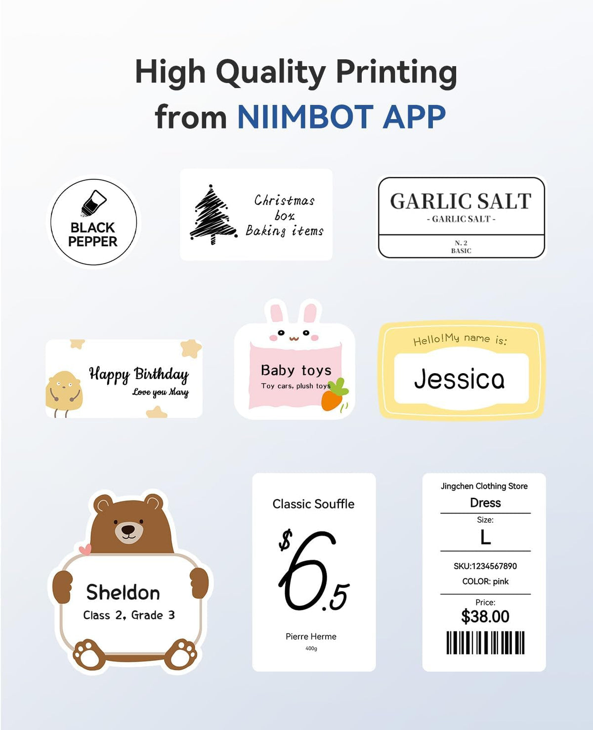 NIIMBOT B1 Label Maker Machine, 2 Inch Bluetooth Sticker Printer