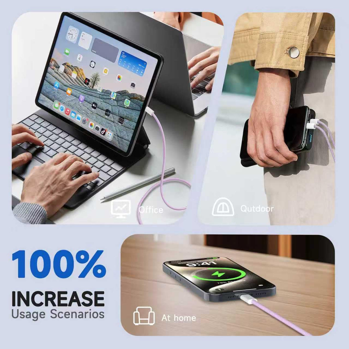 3Pack 1M USB C to USB C Charging Cable Apple 60W 5A usb c fast charger cord