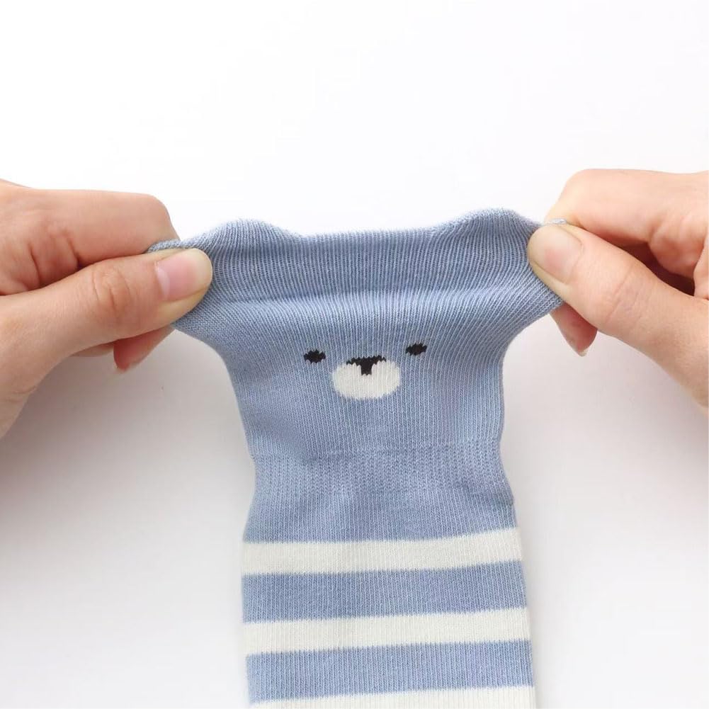 FedMois 5 Pairs Baby Kids Anti-slip Socks Cotton non skid Ankle Socks Animals