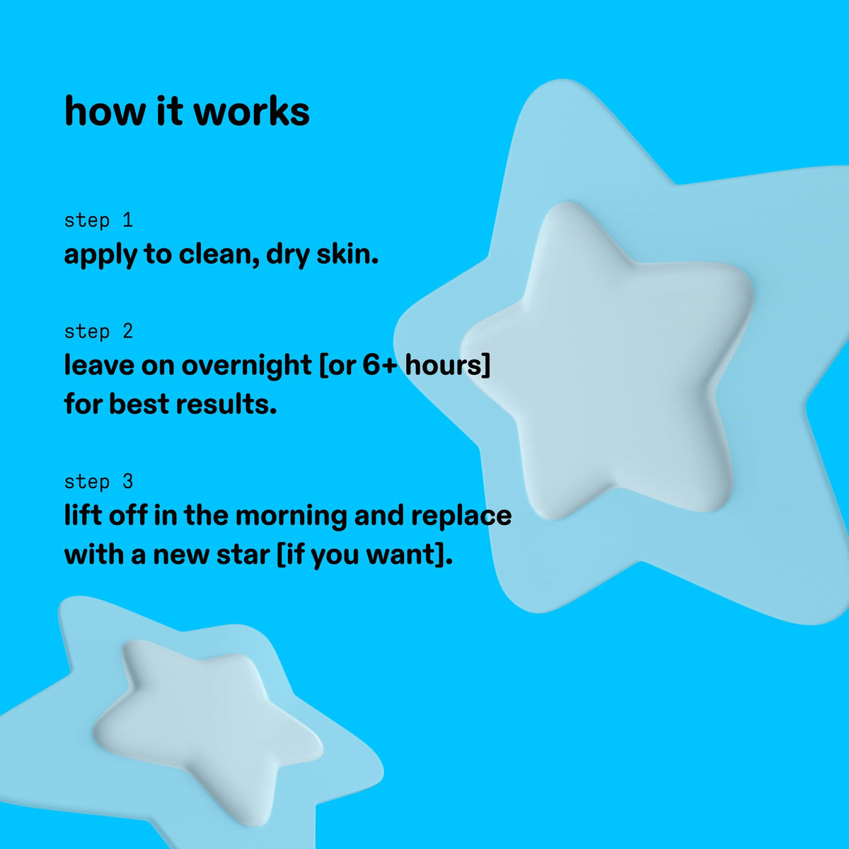 Starface Hydro-Star® Black Hydrocolloid Star-Shaped Pimple Patch, 96 ct