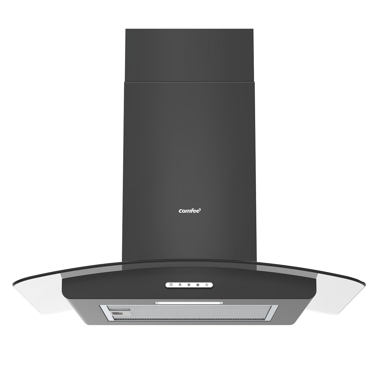 COMFEE' 60cm Cooker Hood, Glass Extractor Hood, Stainless Steel