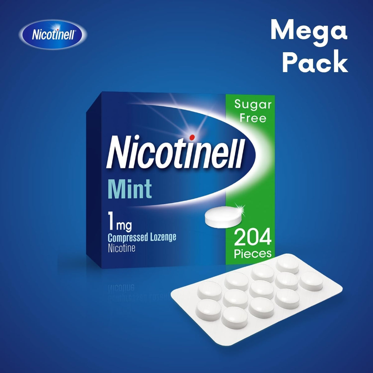 Nicotinell Mint Lozenge 1mg (204 Lozenges), Nicotine Lozenges, Mega Pack