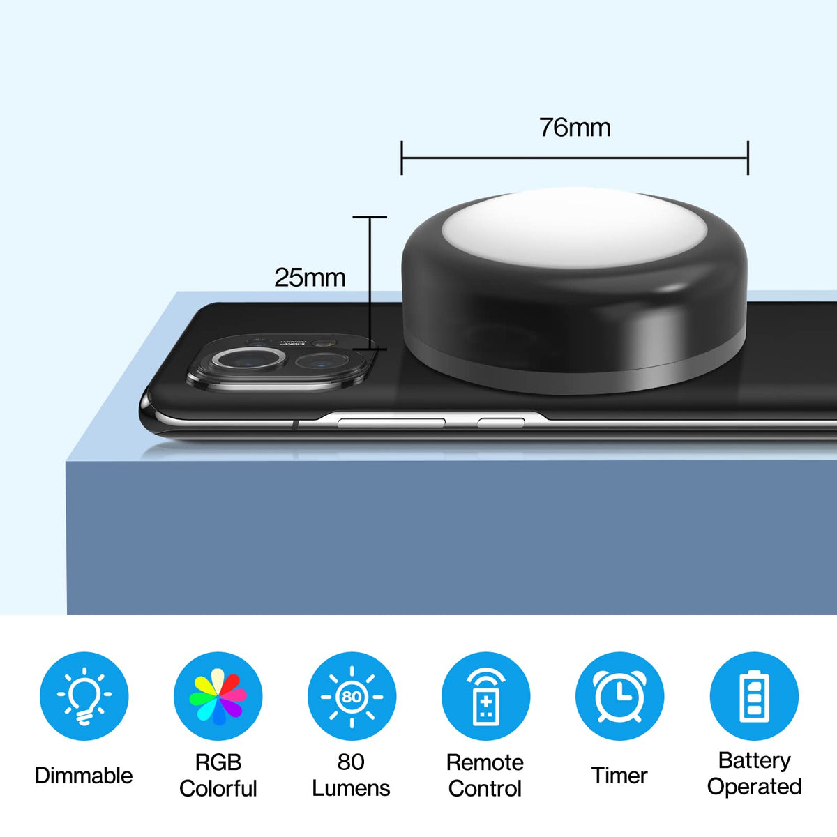 Under Cabinet Lights RGB Wireless Lights LED Closet Lights Night 3000K Dimmable 6pc Cadrim 13 Colors Changing Remote Control Brightness Adjustable Timer Battery Powered Light Kitchen Wardrobe Cupboard