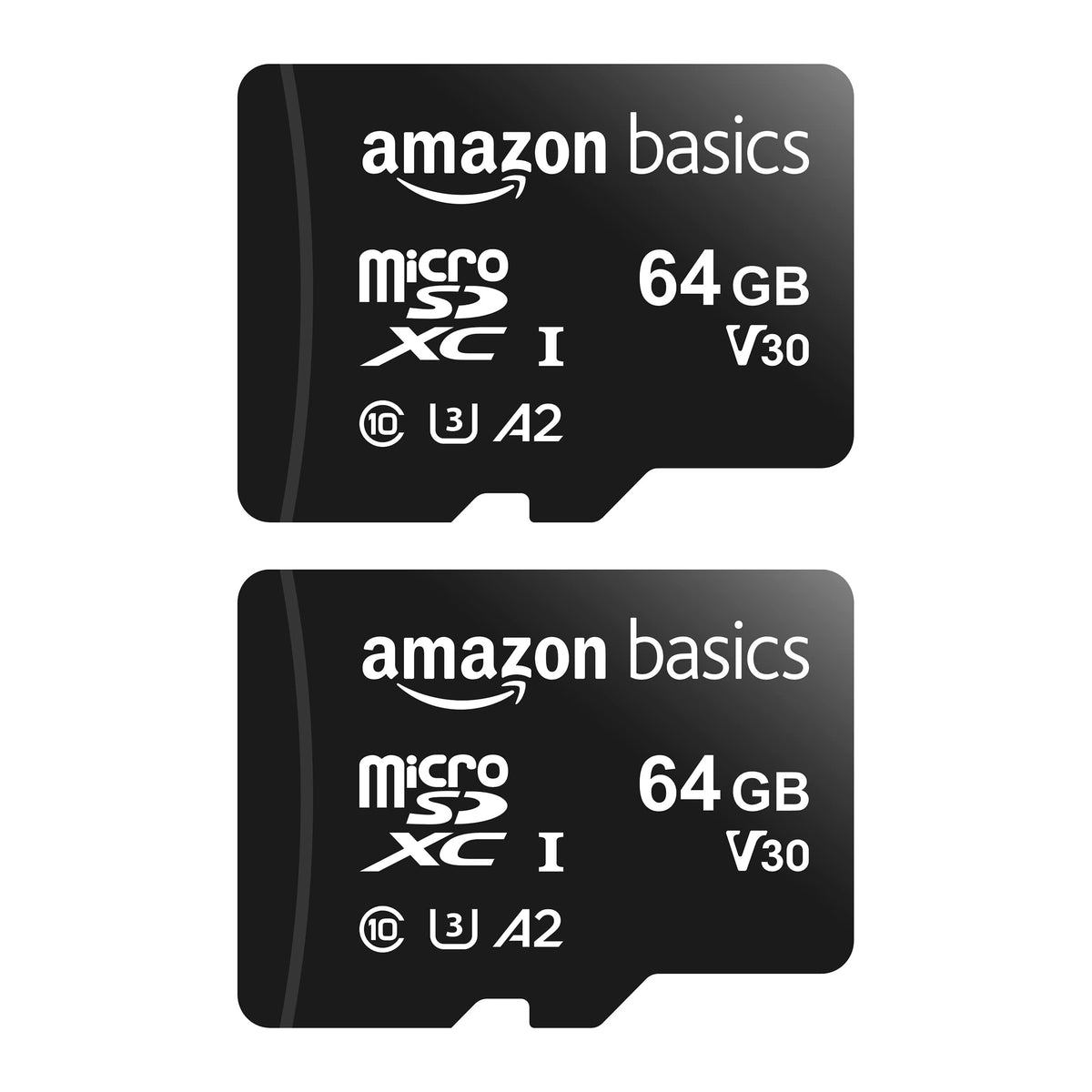 Amazon Basics microSDXC Memory Card with Full Size Adapter, A2, U3, Read Speed up to 100 MB/s, 128GB, Black