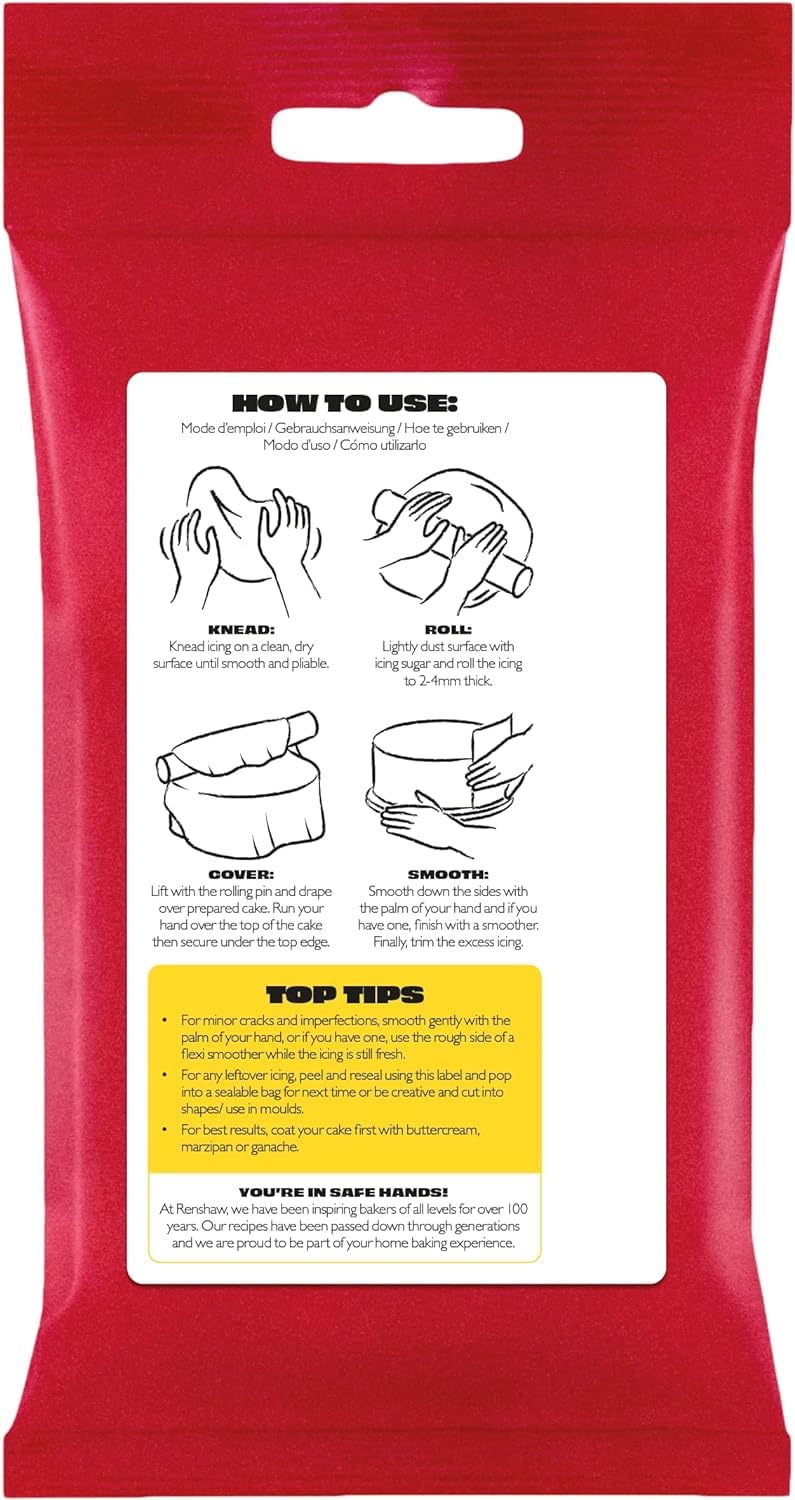 Renshaw White Ready to Roll Fondant Icing, 500 g (Pack of 1)