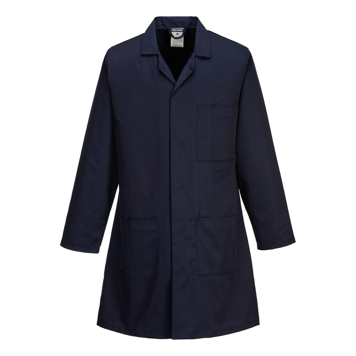 Portwest 2852 Standard Lab Coat Kingsmill Polycotton Stud Front