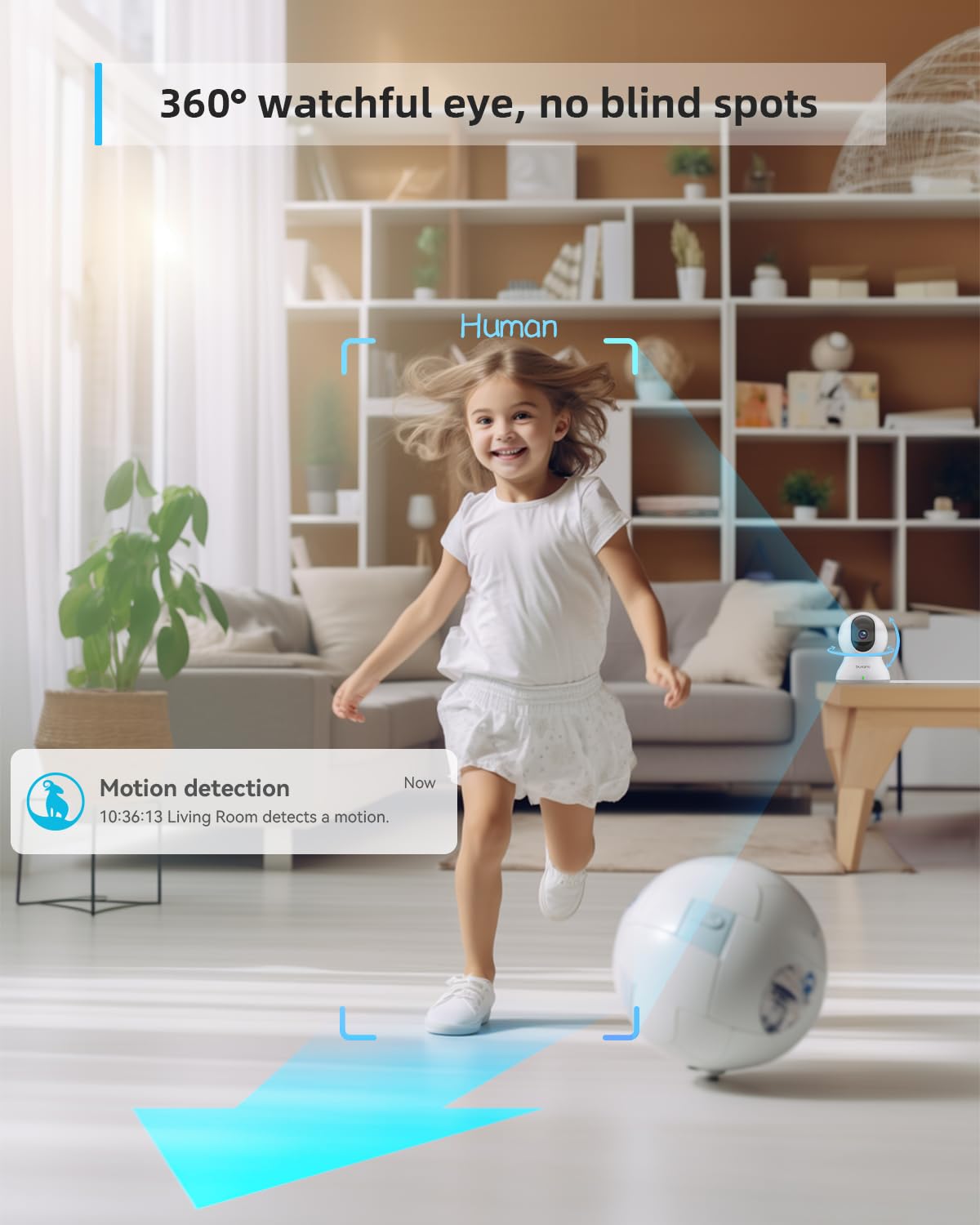 blurams Pet Camera 2K, Indoor Cameras, Dog Camera, 360° Home Security Cameras, Color Night Vision, Motion Tracking, 2-Way Talk, Cloud&SD, APP Control, Compatible with Alexa