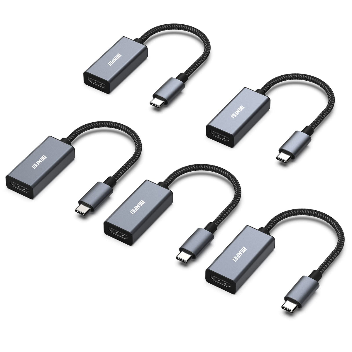 USB C to HDMI Adapter, BENFEI USB Type-C to HDMI Adapter [Thunderbolt 3/4 Compatible] with iPhone 15 series, MacBook Pro/Air 2023, iPad Pro, iMac, S23, XPS 17, Surface Book 3 and More