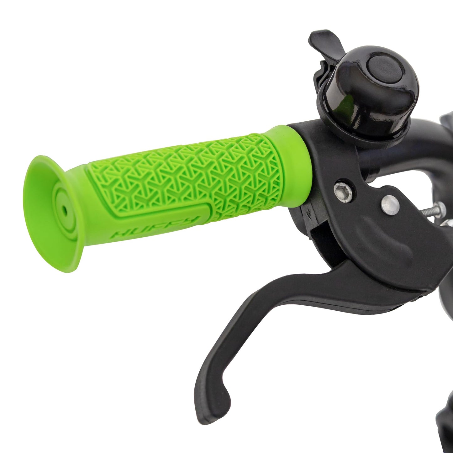 Huffy Pro Thunder Kids Bike 16" with Stabilisers, Bell & Handlebar Pad — Green
