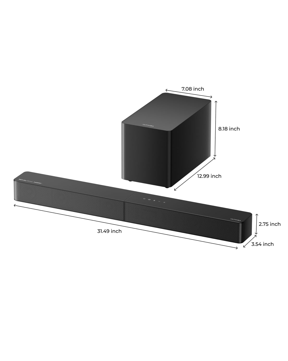 ULTIMEA 9.1ch Surround Sound System with Dolby Atmos, 2 Rear Speaker, 6.5" Wireless Subwoofer, RGB Light, App, Detachable Surround Sound System for Home Theater, Peak Power 470W, HDMI eARC, Apollo S90