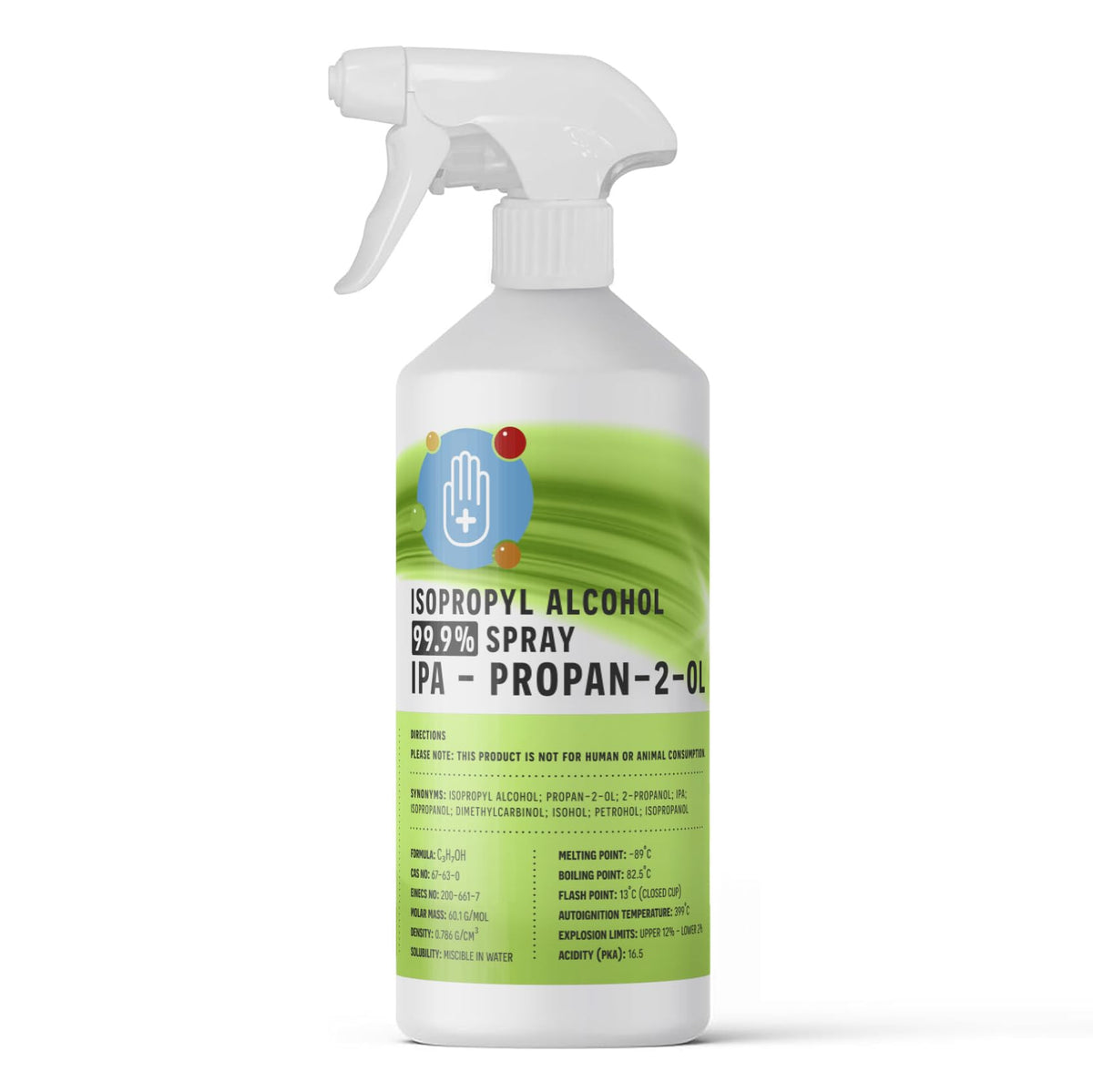 Isopropanol Alcohol IPA 99.99% 500ml Disinfectant for Household, Hospitals Office - Electronics, Stains, Grease, Glue and Paint Cleaner Easy Pour