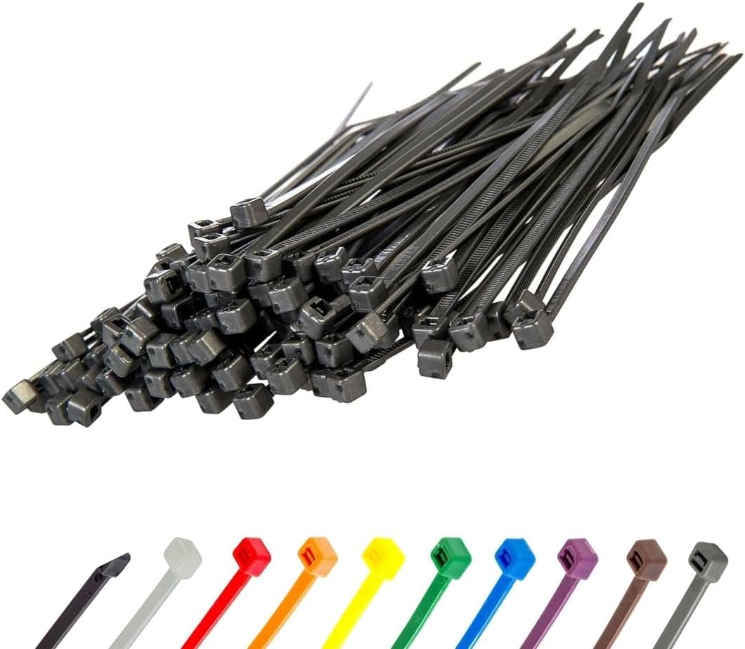 Gocableties Small Silver Cable Ties, 100mm x 2.5mm, Pack of 100, 4” Premium Nylon Zip Ties, Plastic Tie Wraps, Secure Self-Locking Mechanism, for Home, Garden, Office and DIY