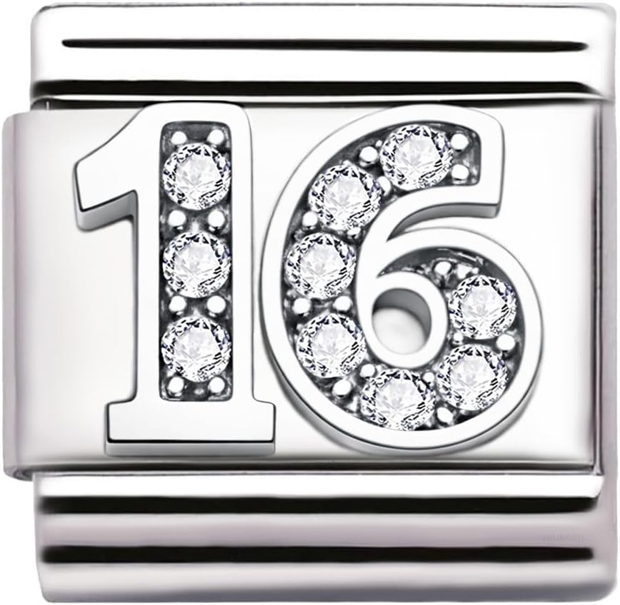 Italian Charm Link Number Birthday Milestones fit 9mm bracelet