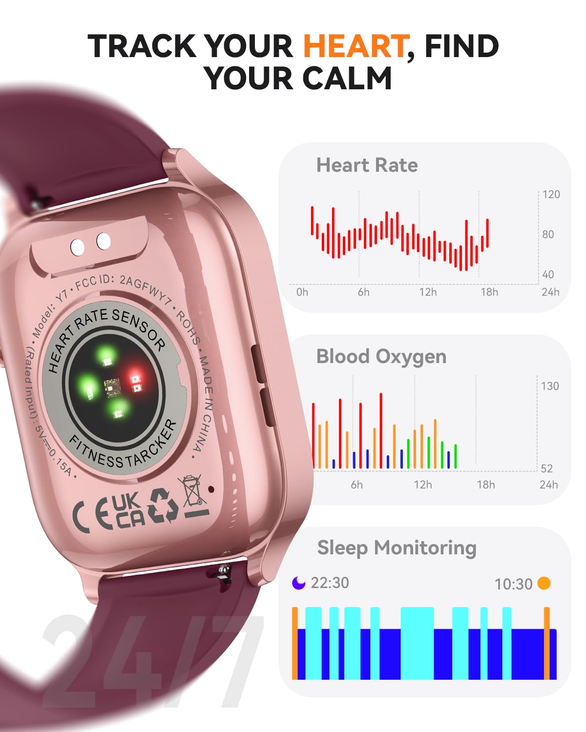 Smart Watch for Men Women- Answer/Make Call, 2024 IP68 Waterproof Fitness Tracker Watch with Sleep Step Counter Activity Smartwatch for Samsung Android iPhone iOS (Black-Blue, 1.83)