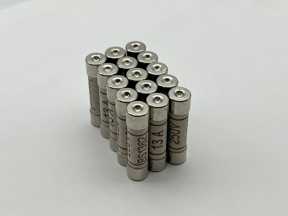 15 x 13A Fuses UK, BS1362 Household Ceramic 13 Amp Fuses Pack of 15pcs for UK