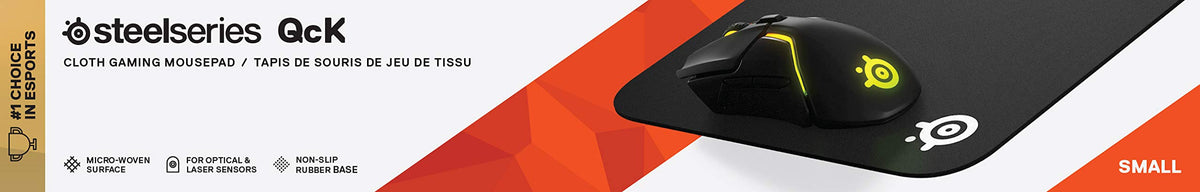SteelSeries QcK Edge Cloth Gaming Mouse Pad - Never-fray Stitched Edges - Optimized For Gaming Sensors - Size L (450 x 400 x 2mm) - Black
