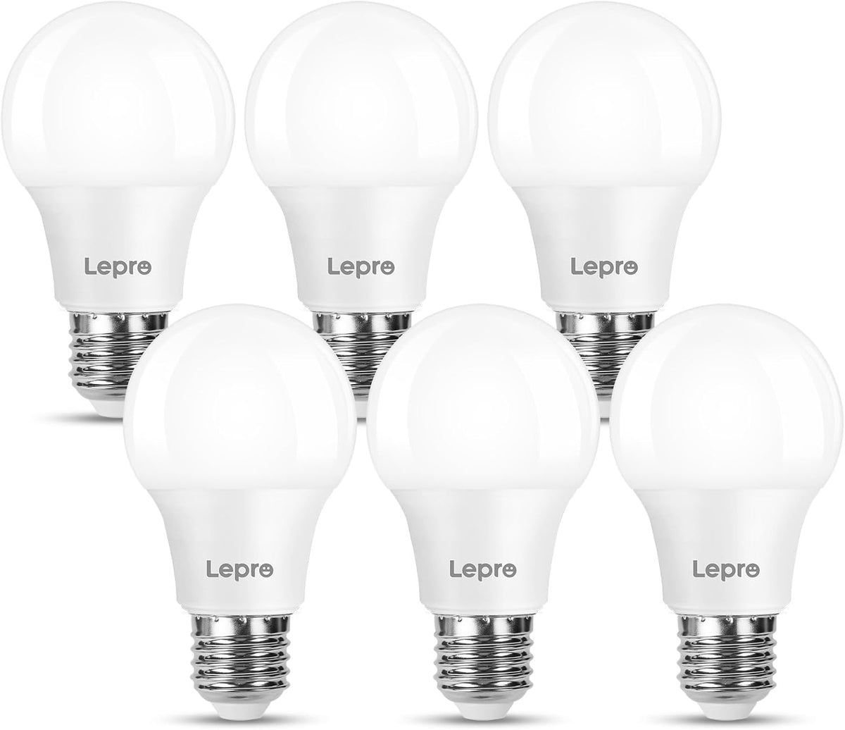 Lepro E27 Screw Bulb, 8.5W, 60W Equivalent, 806lm 2700K Warm White, 6 Pack