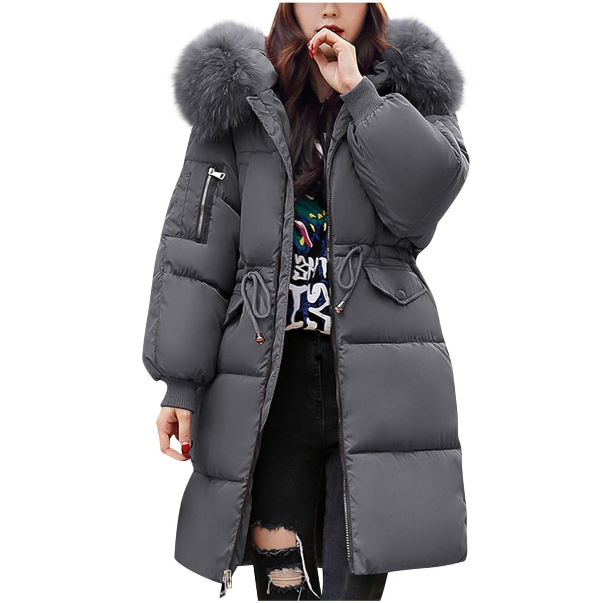 Women's Winter Puffer Jacket Warm Padded Coat for UK Daily Wear