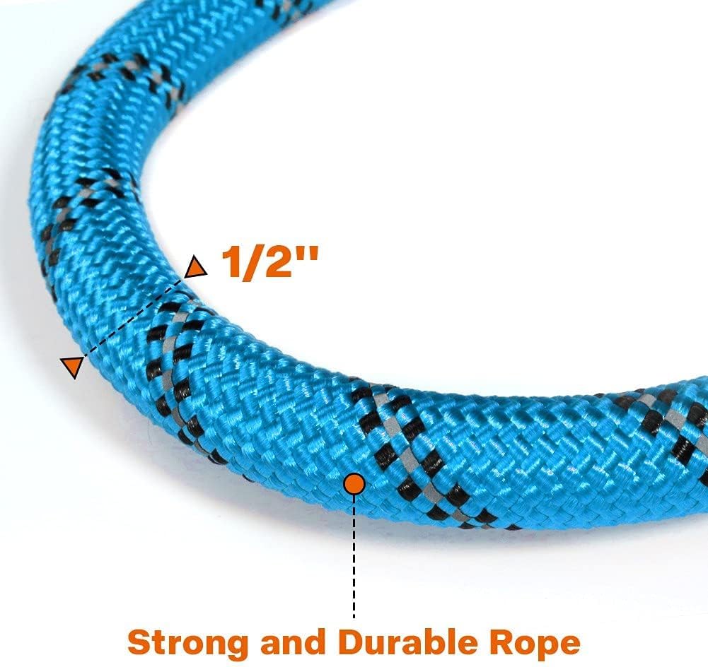 Taglory Rope Dog Lead with Soft Padded Handle – Reflective Rock Climbing Rope Lead for Small and Medium Dogs 120 cm 1.0 cm Black