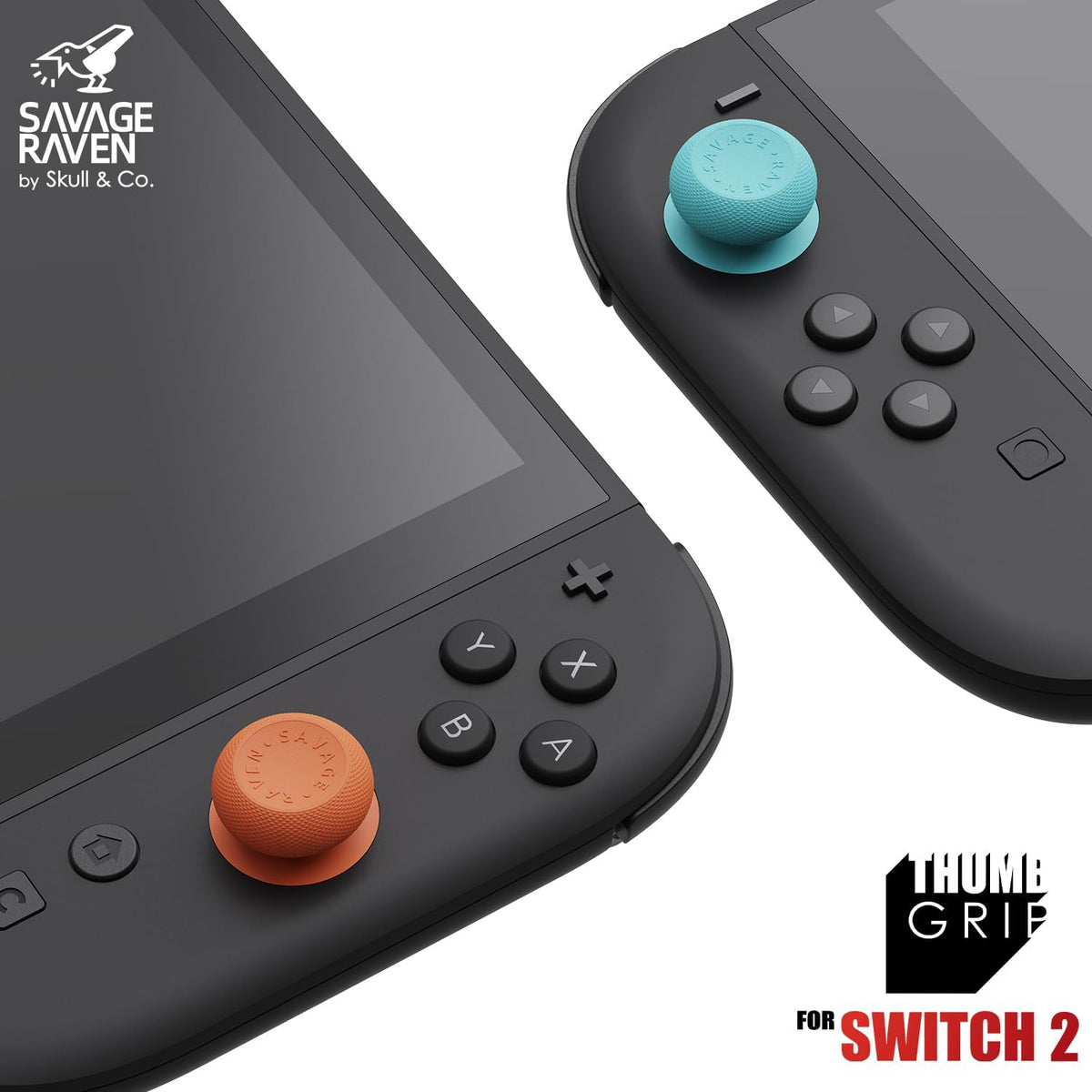 Savage Raven by Skull & Co. Skin, CQC Thumb Grip Set Joystick Cap Analog Stick Cap for Nintendo Switch 2 Joy-Con Controller - Light Purple+Light Green, 3 Pairs(6pcs)