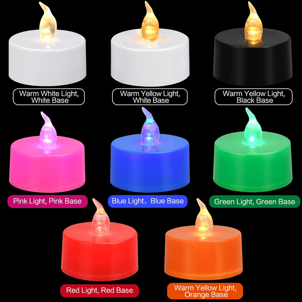 24 Pack LED Tea Lights, Warm White Light, for Decoration